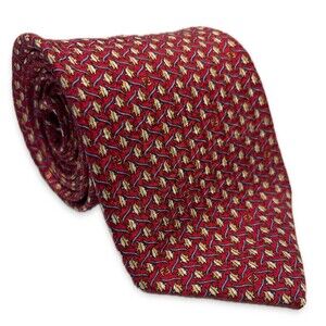 Fendi Vintage Angelfish and Zucca Logo Silk Tie